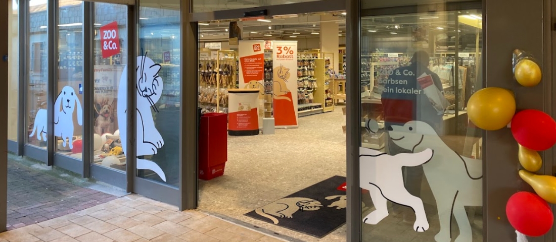 Außenansicht des neuen ZOO & Co.-Tierfachmarktes in Garbsen